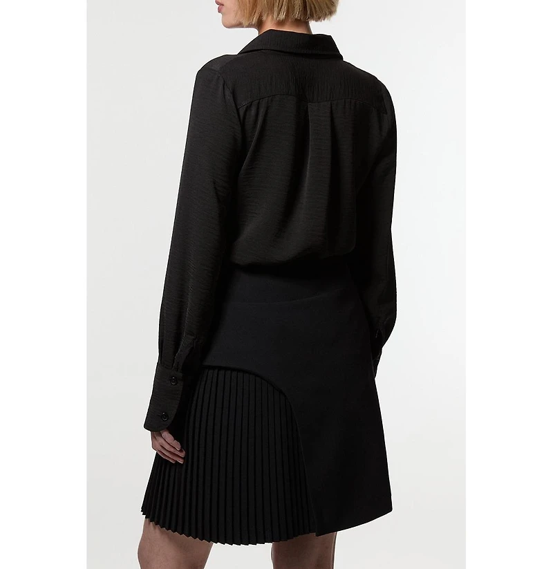 Buckle Detail Pleated Mini Skirt