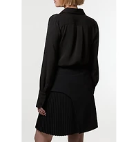 Buckle Detail Pleated Mini Skirt