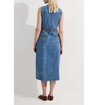 Karen Millen Women's Sleeveless Midi Denim Dress