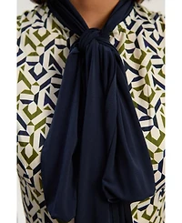 Karen Millen Petite Crepe Tie Neck Mini Dress