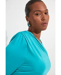 Karen Millen Women's Long Sleeve Ruched Maxi Dress