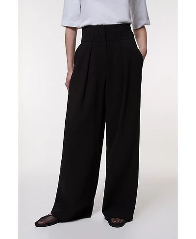 Karen Millen Women's High Waist Wide Leg Pants