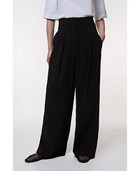 Karen Millen Women's High Waist Wide Leg Pants