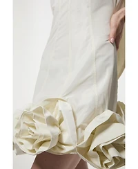 Karen Millen Taffeta Rosette Woven Mini Dress