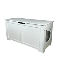 Streamdale Furniture Cat Litter Box Enclosure Furniture - White