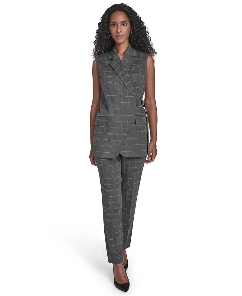 Calvin Klein Women's Windowpane Cuff Vest