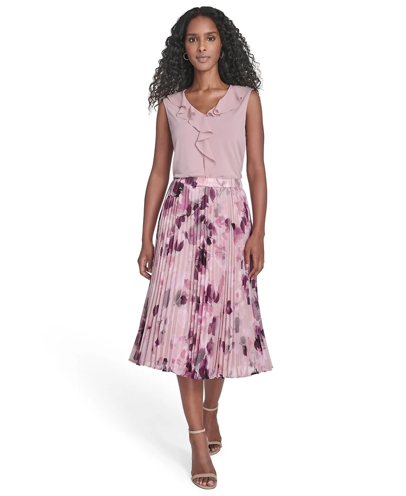 Calvin Klein Women's Printed Chiffon Midi Skirt