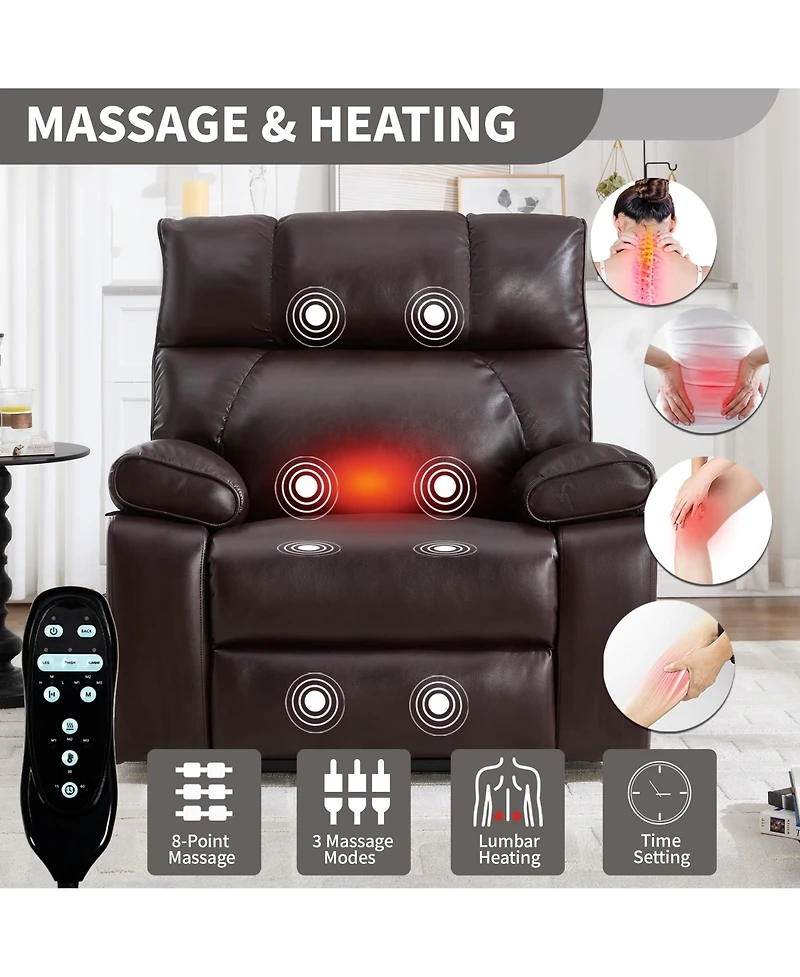 Boyel Living Massage Dual Motor Infinite Position Recliners Electric Lift Chair with Cup Holders and Power-Remote