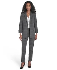 Calvin Klein Womens Windowpane Open Front Jacket Windowpane Highline Pants