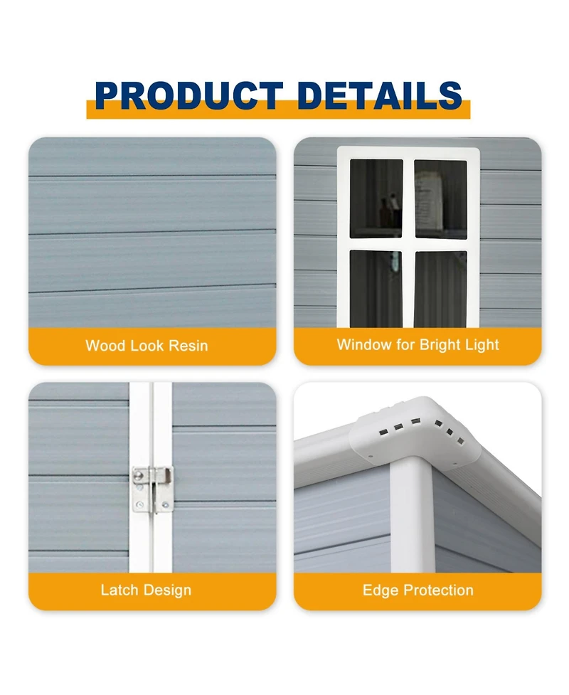 Streamdale Furniture 5x3 Resin Outdoor Storage Shed Lockable Door Grey