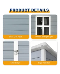 Streamdale Furniture 5x3 Resin Outdoor Storage Shed Lockable Door Grey