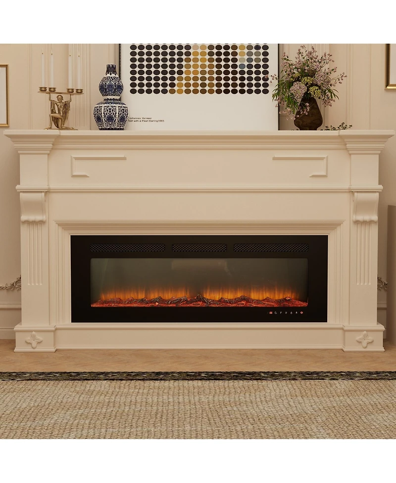 50''Classic Built-in or Wall-Mounted Direct Vent Electric Fireplace