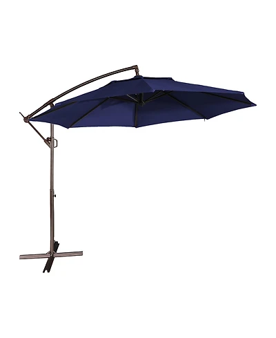 Clihome 11 ft. Iron Outdoor Cantilever Patio Umbrella 360° Rotation Offset