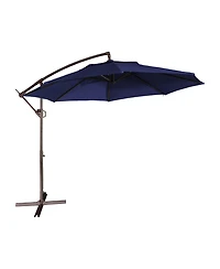 Clihome 11 ft. Iron Outdoor Cantilever Patio Umbrella 360° Rotation Offset