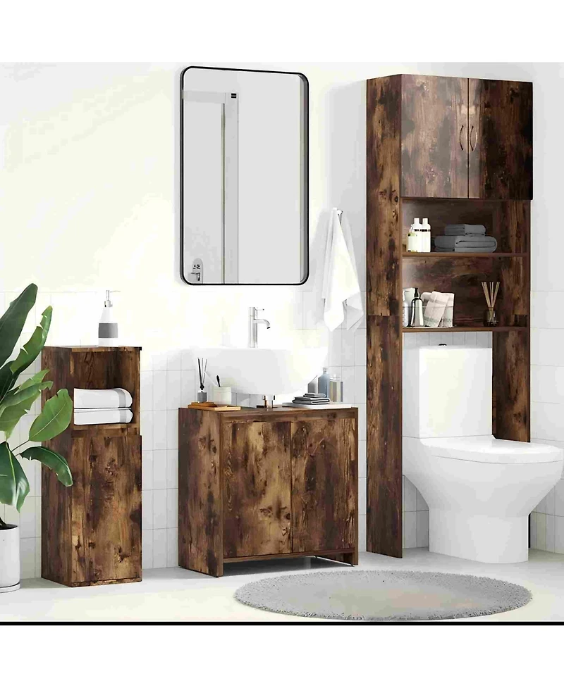 Boyel Living 24" Tall Modern Bathroom Cabinet with 2 Doors for Laundry Rooms or Washrooms