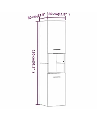 Boyel Living 51.2" Tall Wall-Mountable Bathroom Cabinet with Open Shelves for Laundry Rooms or Washrooms