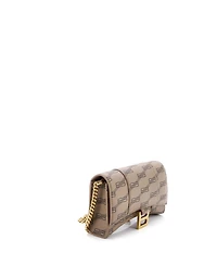 Pre-Owned Balenciaga Hourglass Chain Wallet Bb Coated Canvas