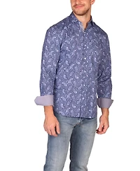 Tailorbyrd Men's Floral Paisley Long Sleeve Shirt