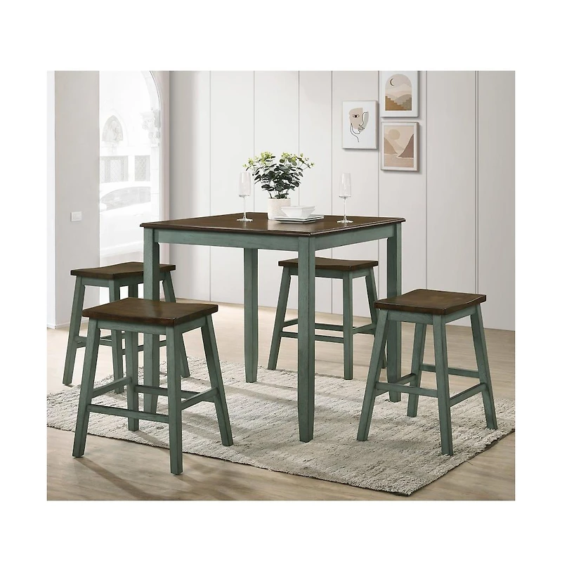 Enitial Star Silva Wood 5-Piece Counter Dining Set