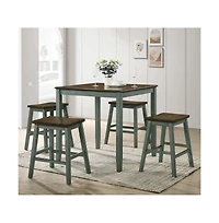Enitial Star Silva Wood 5-Piece Counter Dining Set