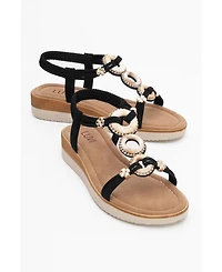 Prologue Shoes Junes Buckle-Embellished Sandal (Women)