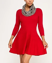 Bcx Juniors' Detachable Scarf Sweater Dress