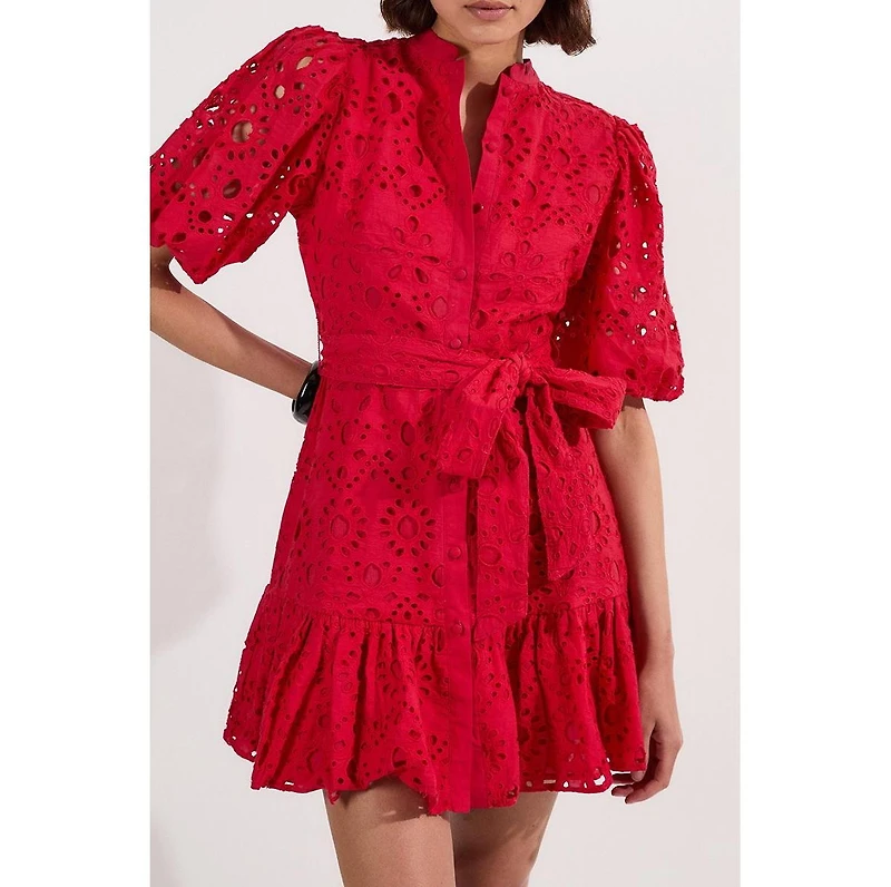 Karen Millen Women's Woven Tie Waist Mini Dress