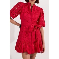 Karen Millen Women's Woven Tie Waist Mini Dress