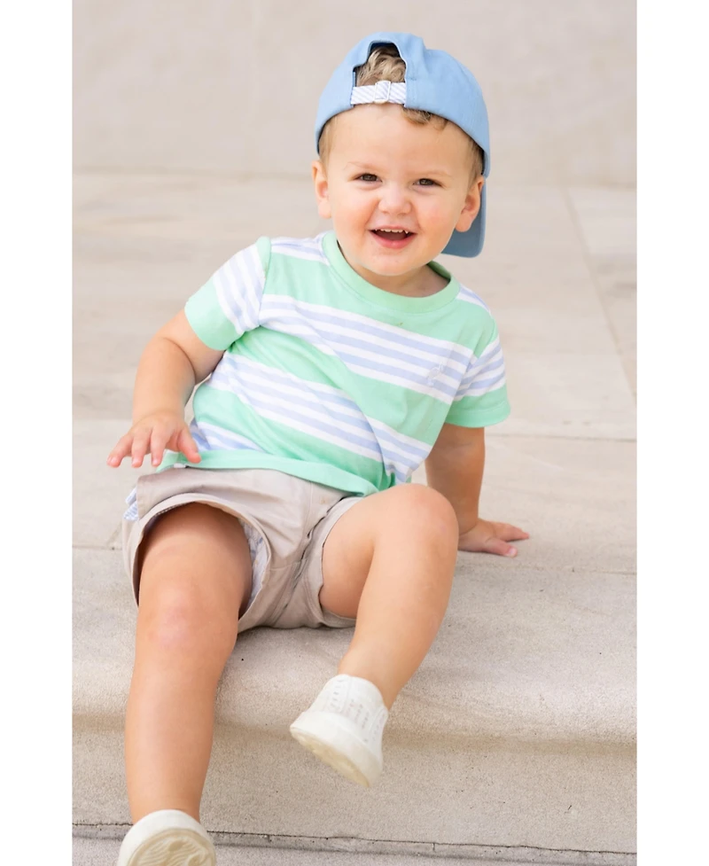 Bits & Bows Toddler Hockey Baseball Hat in Blue