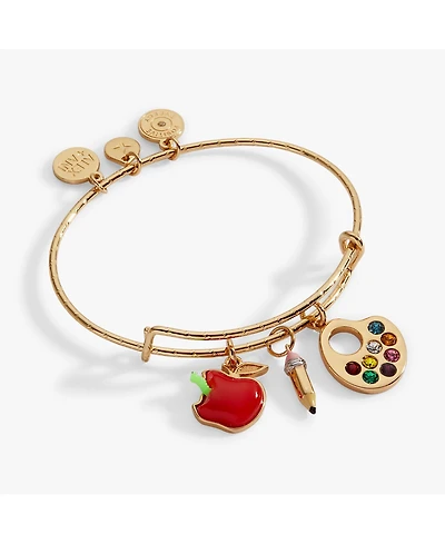 Alex and Ani 'Teacher's Pet' Multi Charm Textured Bangle