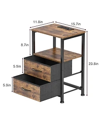 Mr Ironstone Nightstand with Charging Station & Adjustable Led Lights