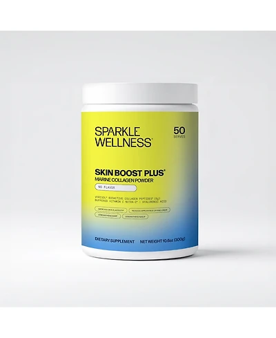 Sparkle Wellness Marine Skin Boost Plus (No Flavor) [50-Serves] Collagen Powder with Marine-derived Verisol Bioactive Hydrolyzed Peptides, Vitamin C &