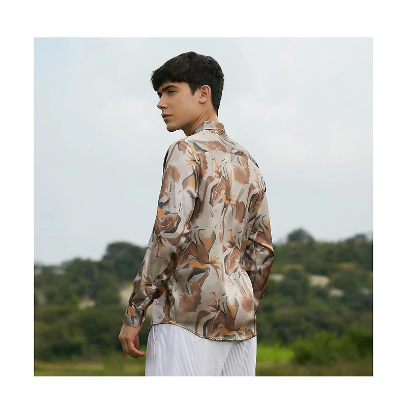 Campus Sutra Men's Impressionist Canopy Shirt