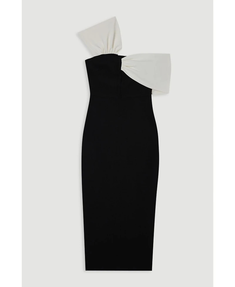 Karen Millen Women's Asymmetric Strap Knit Midi Dress