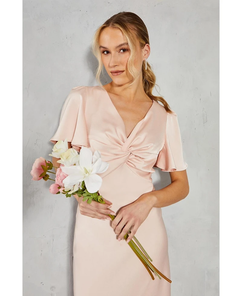 Oasis Satin Midi Bridesmaids Dress