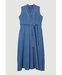 Karen Millen Belted Denim Midi Dress