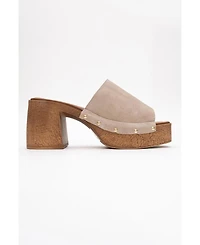 Pull Leather Platform Mules (Women)