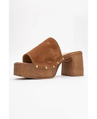 Pull Leather Platform Mules (Women)