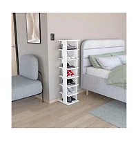 Tuhome Malibu Corner Linen Cabinet White Mdf