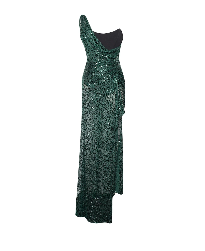 Miss Circle Women's Umme Sequin Emerald Green Gown