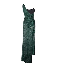 Miss Circle Women's Umme Sequin Emerald Green Gown