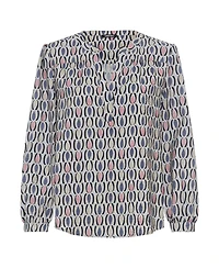 Olsen Retro Print Tunic Blouse