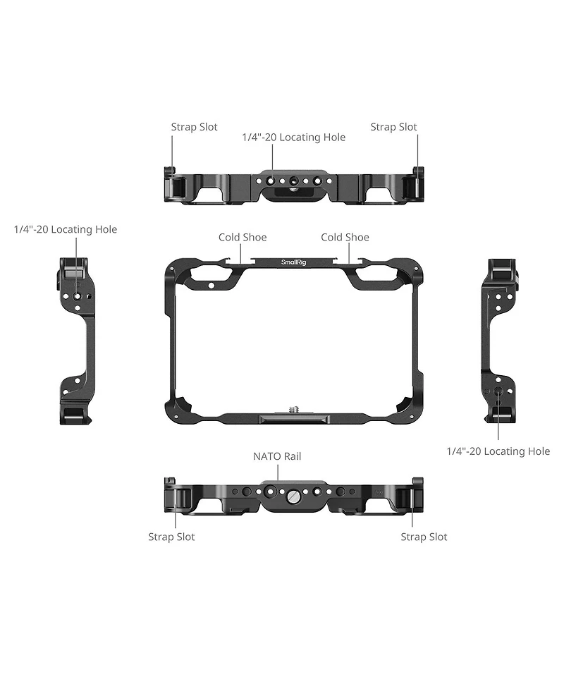 SmallRig Cage Kit with Sunhood and Screen Protector for Atomos Shinobi Ii Monitor