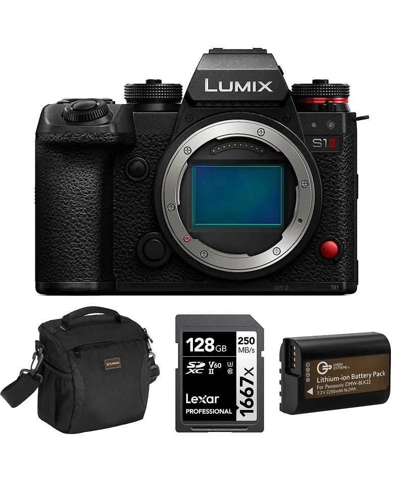 Panasonic Lumix S1 Ii Mirrorless Camera + V60 Sd Card, Extra Battery & Shoulder Bag