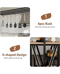 gaomon Wooden Kitchen Island with Power Outlet & Led Lights