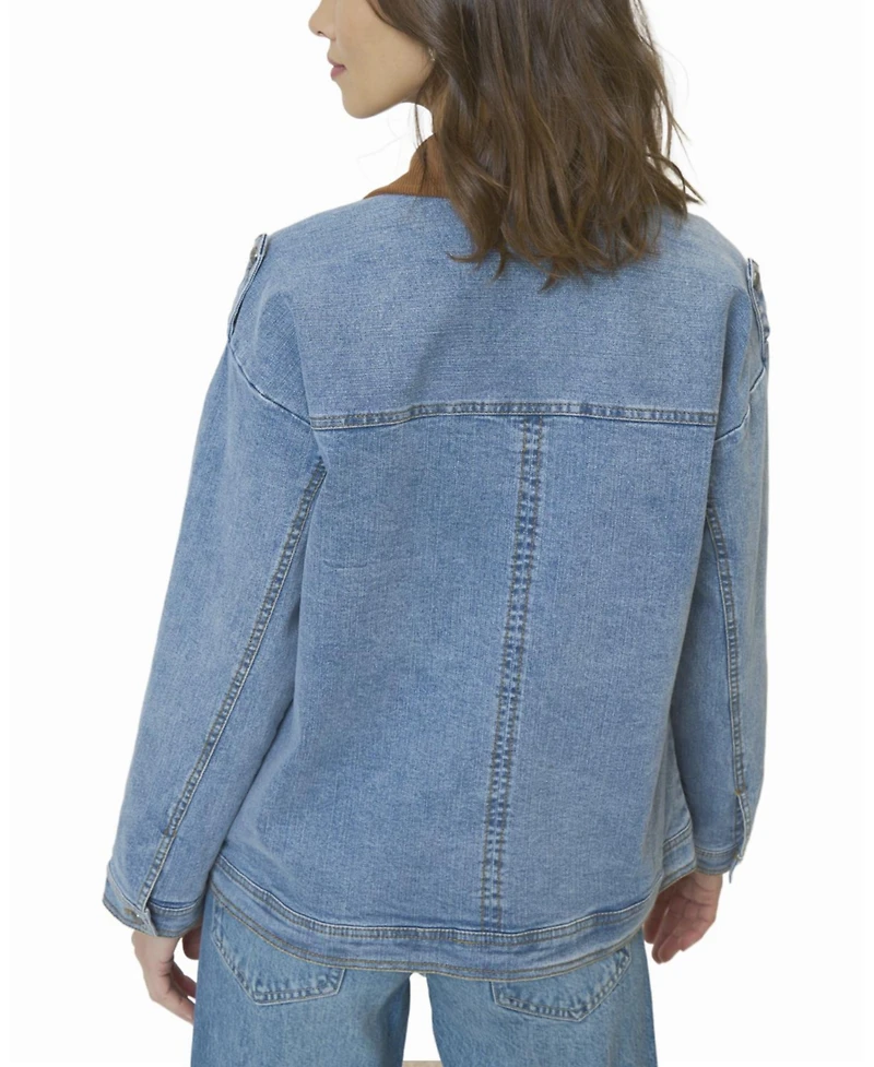 Central Park West Women's Dash Oversized Denim Jacket