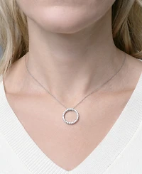 Diamond Circle Pendant Necklace (1/2 ct. t.w.) in 10K White Gold