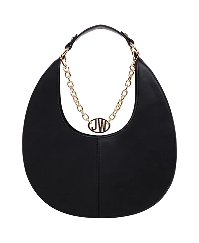 Jason Wu Smooth & Suede Pu Shoulder Bag with Chain Logo Detail
