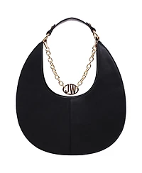 Jason Wu Smooth & Suede Pu Shoulder Bag with Chain Logo Detail