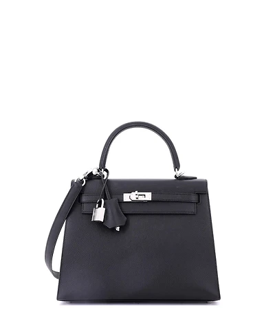 Pre-Owned Hermes Kelly Handbag Epsom with Palladium Hardware